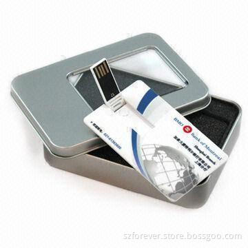 Credit Card USB Flash Drive with Auto-run, Bootable Functions and Full Color Printing-free